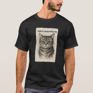 Camiseta La rabia me consume divertido meme de gato tonto m