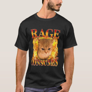 Camiseta La rabia me consume Gato Meme Dicho divertido Gato