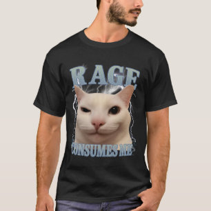 Camiseta La Rabia Me Consume Gato Tonto Divertido Meme De G