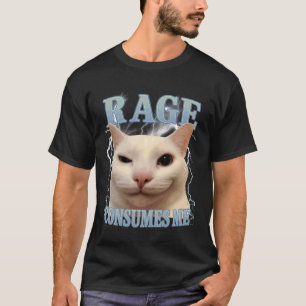 Camiseta La Rabia Me Consume Gato Tonto Divertido Meme De G