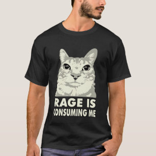 Camiseta La rabia me consume Meme de gato enojado Sarcasmo