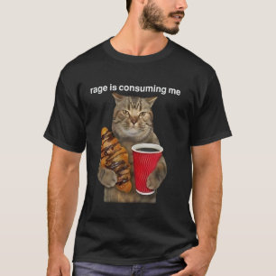 Camiseta La rabia me consume Meme de gato tonto mirando