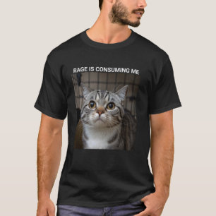 Camiseta La rabia me consume Meme del gato tonto mirando