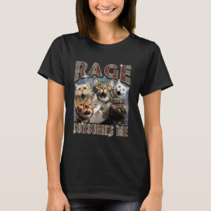 Camiseta La rabia me consume meme divertido de gato de Inte