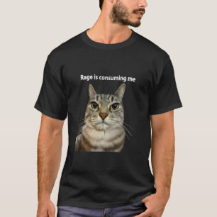 Camiseta La rabia me consume Meme divertido de gato tonto m