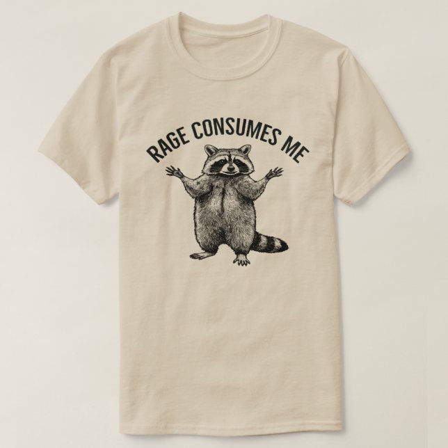 Camiseta la rabia me consume - unisex Raccoon , divertido , (Diseño del anverso)