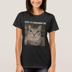 Camiseta La rabia me está consumiendo meme de gato extrañam