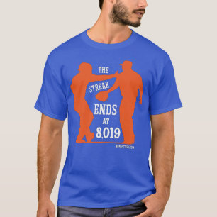 Camiseta La racha termina en 8,019 (naranja en azul)