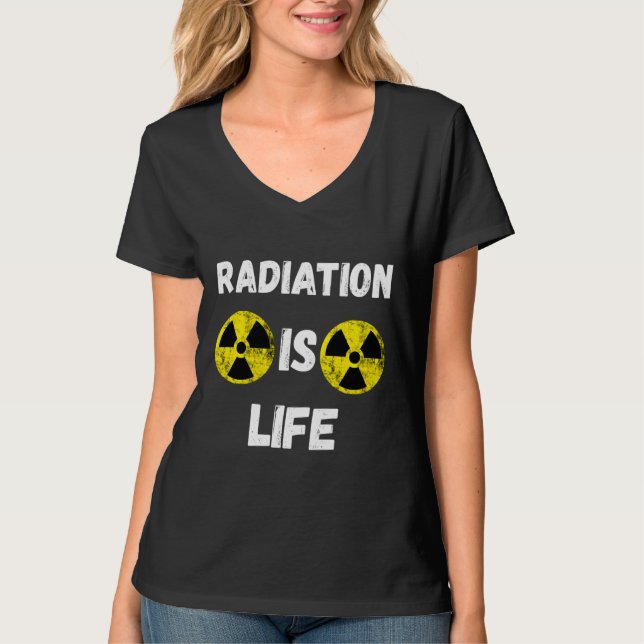 Camiseta La Radiación Es Un Símbolo De Riesgo Nuclear De Vi (Anverso)