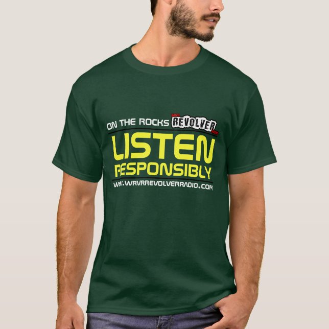 Camiseta La radio del revólver de OTR ESCUCHA RESPONSABLE (Anverso)