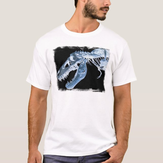 Camiseta La radiografía azul y negra de T-Rex deshuesa la (Anverso)