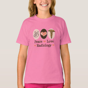 Camiseta La radiología del amor de la paz embroma la