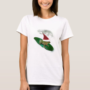 Camiseta La rana chapoteando a través de la nieve en una al