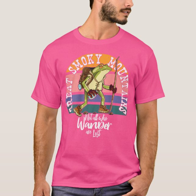 Camiseta La rana de senderismo de las montañas humeantes no (Anverso)