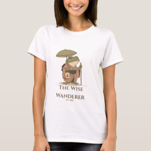 Camiseta La rana sabia viajera con ilustración de linterna