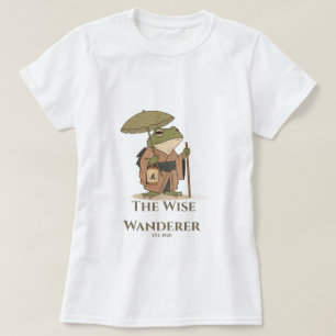 Camiseta La rana sabia viajera con ilustración de linterna