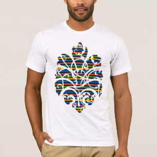 Camiseta la raya multi enrolla el recorte del medallón