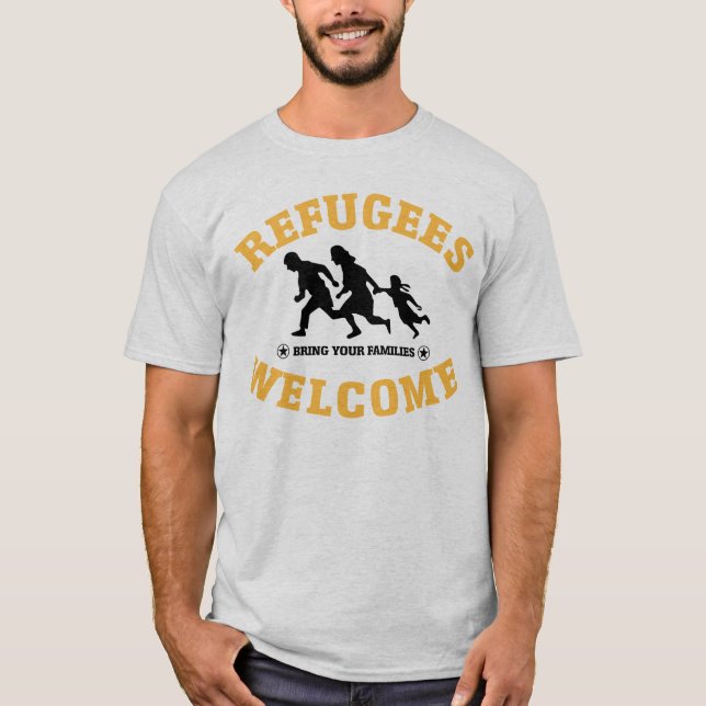 Camiseta La recepción de los refugiados trae a su familia (Anverso)