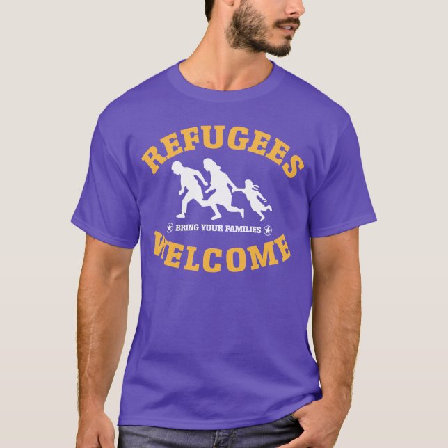 Camiseta La recepción de los refugiados trae a sus familias (Anverso)