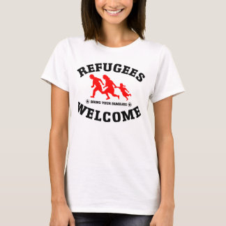 Camiseta La recepción de los refugiados trae a sus familias