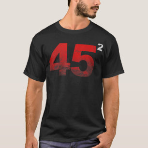 Camiseta La reelección de Trump 45 al cuadrado en vinta ang