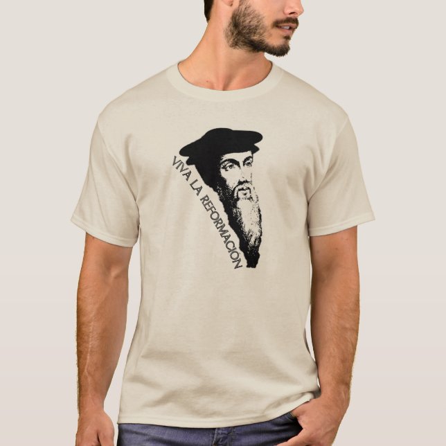 Camiseta La Reformación (Juan Calvino) de Viva (Anverso)