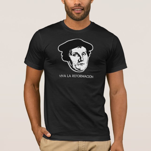 Camiseta La Reformación - Martin Luther de Viva (oscuro) (Anverso)
