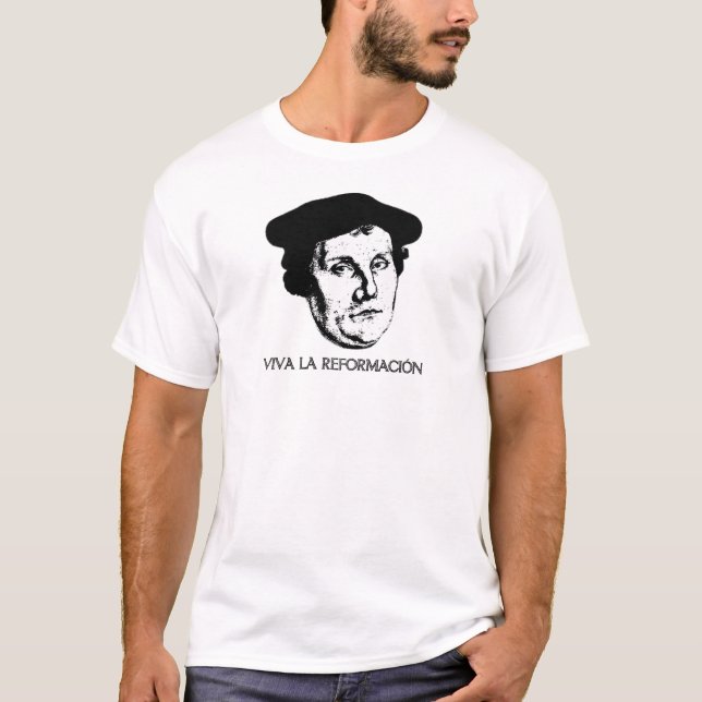 Camiseta La Reformación - Martin Luther (luz) de Viva (Anverso)