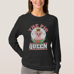 Camiseta La Reina Cerdo Granjera Animal De Granja Cerdo