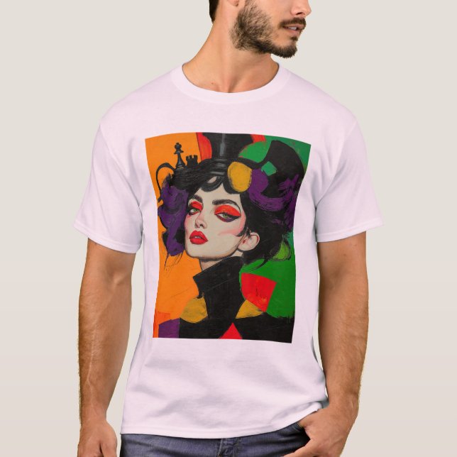 Camiseta La Reina de los Gambits, el ajedrez glam con los o (Anverso)