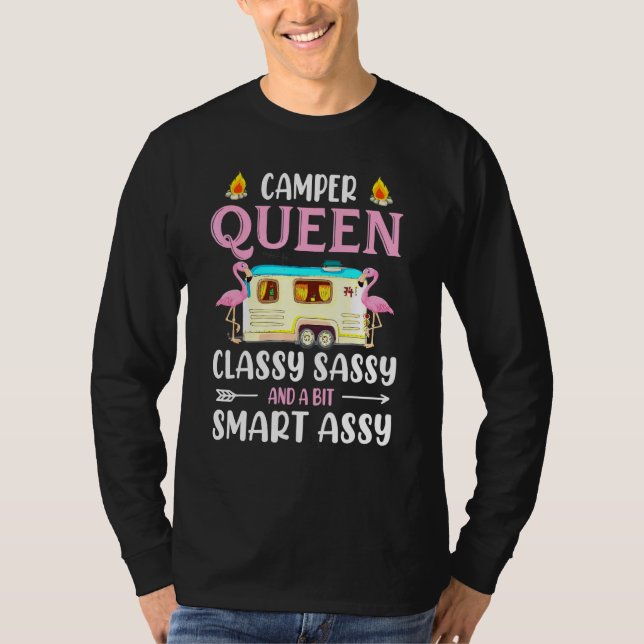 Camiseta La Reina Del Camper Es Agradable Y Un Poco Intelig (Anverso)