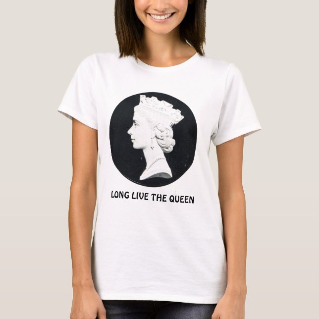 Camiseta La reina Elizabeth II, vive de largo la reina (Anverso)