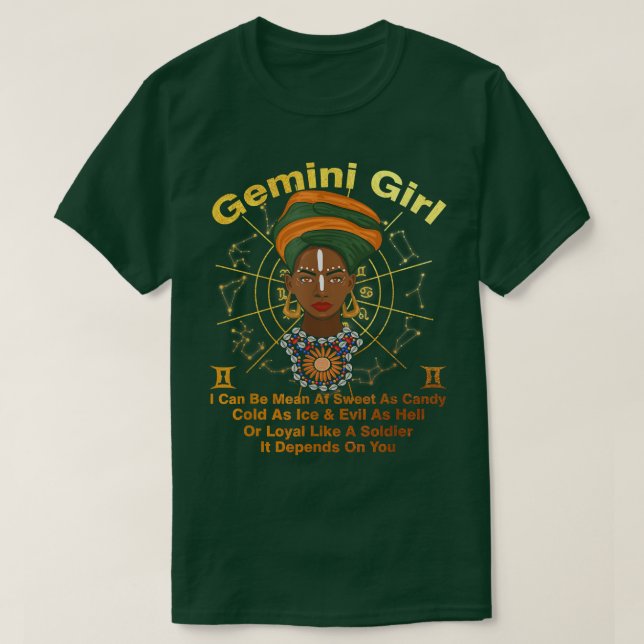 Camiseta La Reina Gemini Dulce Como El Cumpleaños De La Muj (Diseño del anverso)