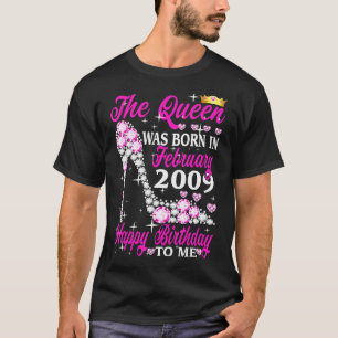 Camiseta La Reina Nació En Febrero De 2009 14º Cumpleaños