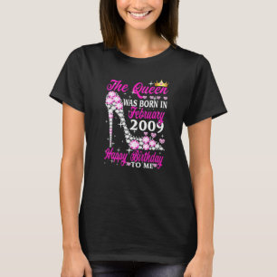 Camiseta La Reina Nació En Febrero De 2009 14º Cumpleaños