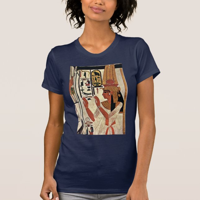 Camiseta La reina Nefertari en postura del rezo de Maler (Anverso)