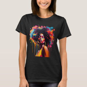 Camiseta La reina negra africana Melanin goteando en el Áfr