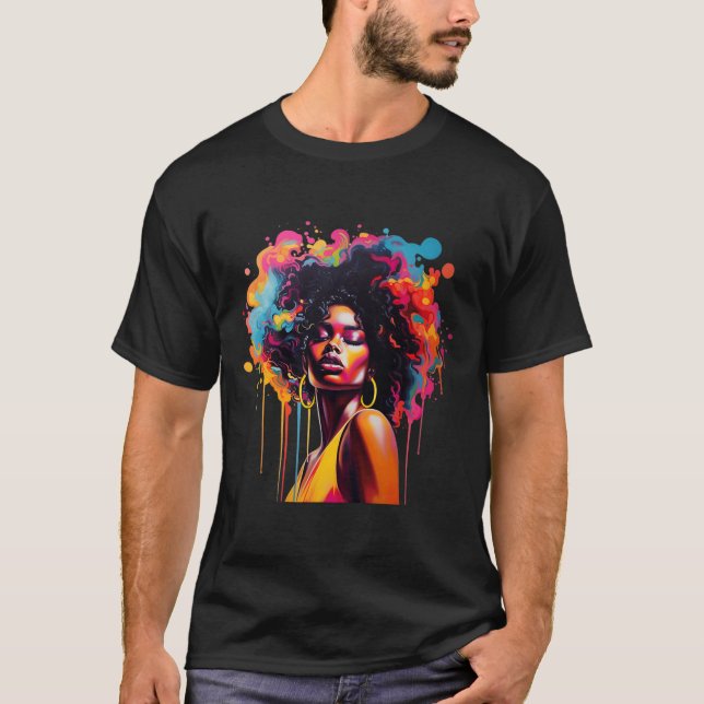 Camiseta La reina negra africana Melanin goteando en el Áfr (Anverso)