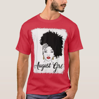 Camiseta La reina negra de agosto Chica Messy Bun Bleached 