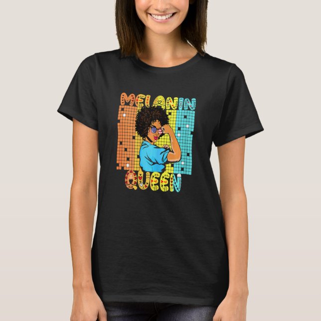 Camiseta La reina negra de la reina Curly el pelo natural O (Anverso)