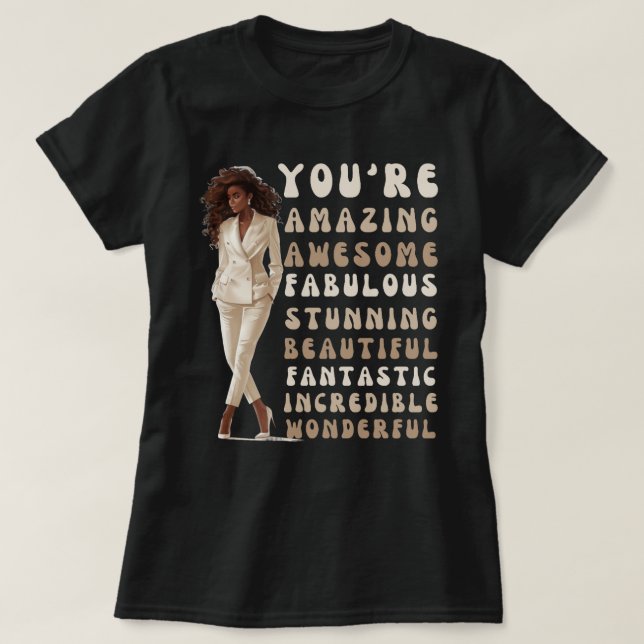Camiseta La reina negra melanin poppin chica magia sista ga (Diseño del anverso)