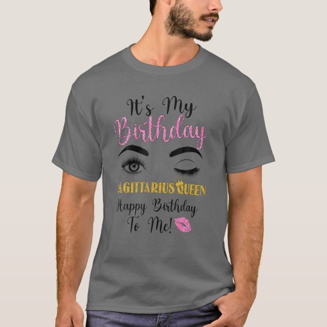 Camiseta La Reina Sagittarius Es Mi Cumpleaños Zodiaco Para (Anverso)