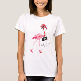 Camiseta La Reina Se Ha Retirado Moda Clásica Flamingo Rosa