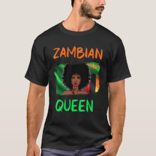 Camiseta La Reina Zambia Bandera de Zambia Orgullo Chica za