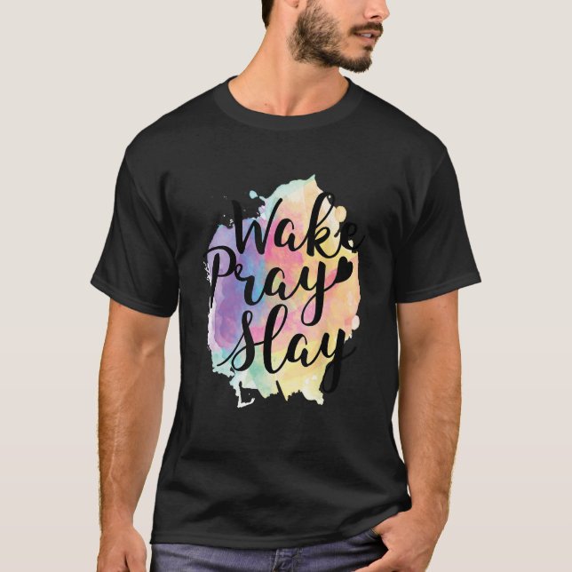 Camiseta La religión de la fe del arcoiris de la liebre agu (Anverso)