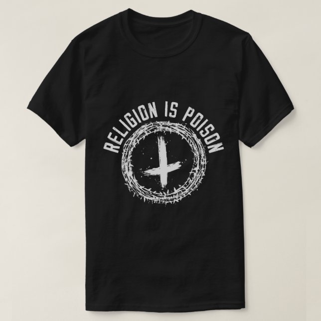 Camiseta La religión es un ateo ateo agnóstico anti-religio (Diseño del anverso)