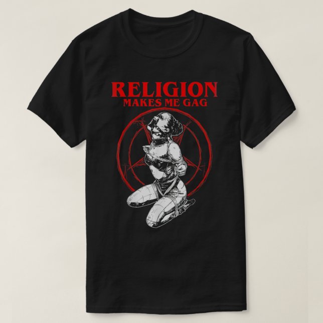 Camiseta La religión me hace mordaz a Nun (Diseño del anverso)
