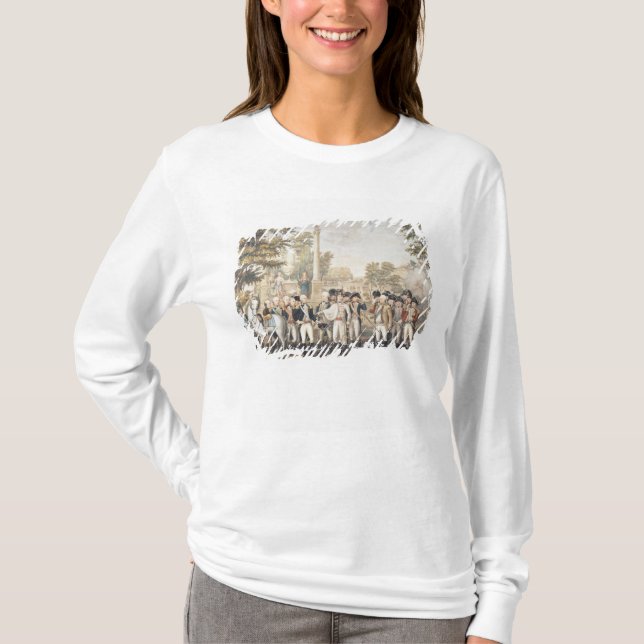 Camiseta La rendición británica a general Washington (Anverso)