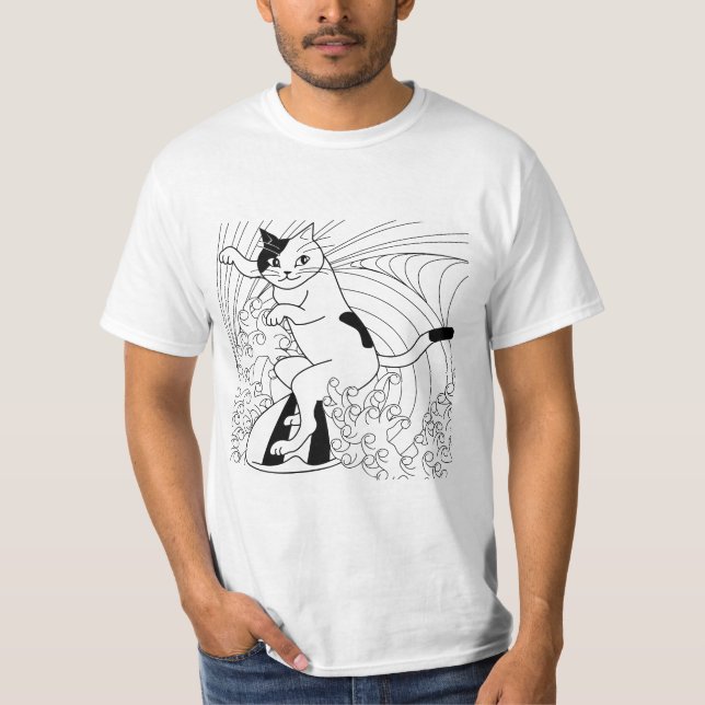 Camiseta La resaca linda divertida del gato que practica (Anverso)