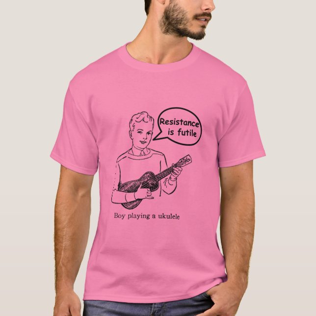 Camiseta La resistencia es vana (el Ukulele) (Anverso)